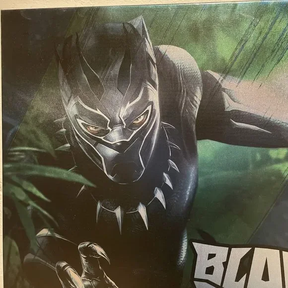 Marvel Black Panther in The Jungle Canvas Wall Print 24x24